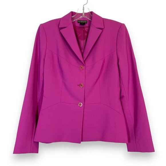 Vintage Pink Blazer Tailored Jacket Purple Office to Evening France - Picture 2 of 8